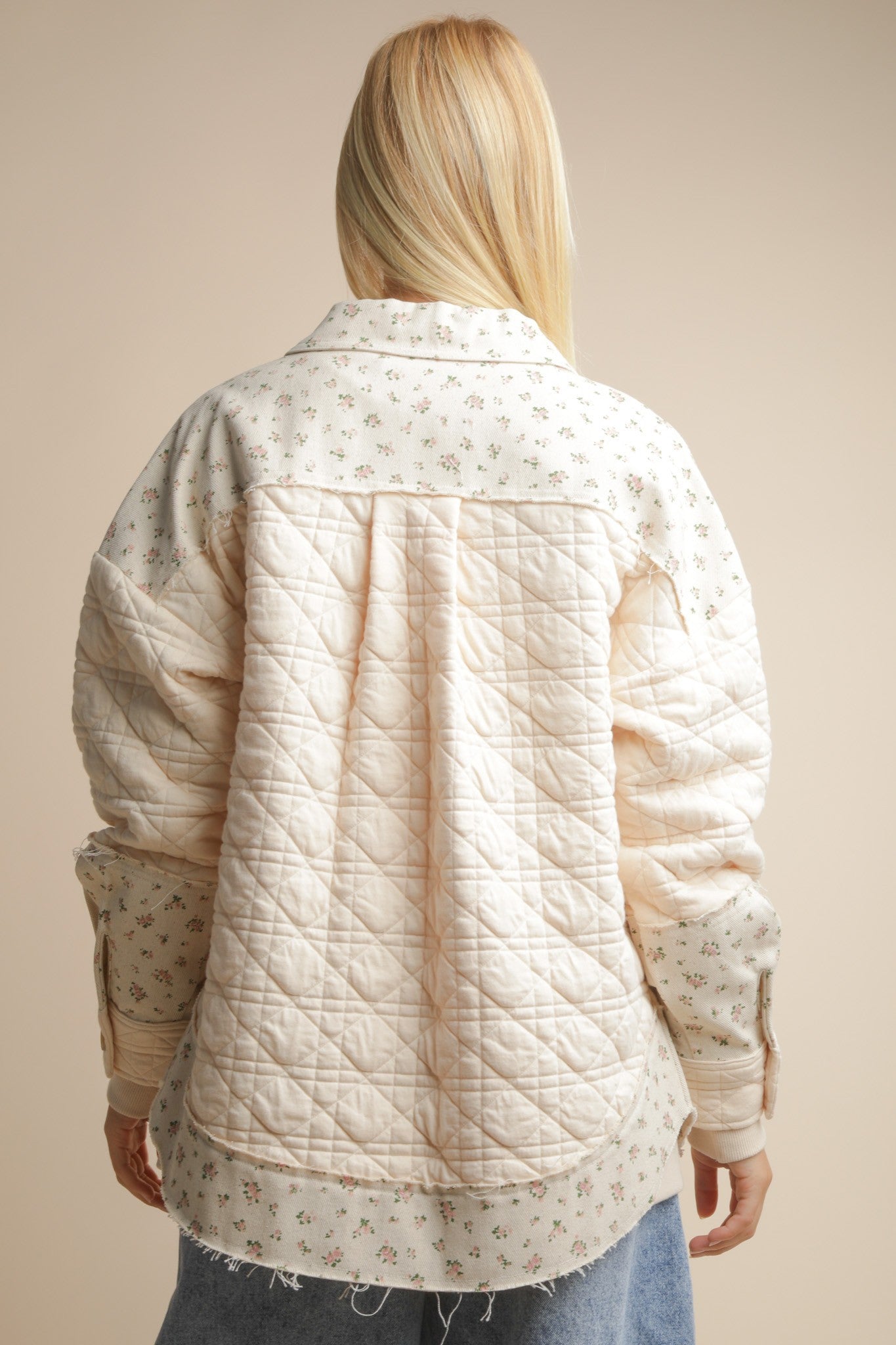 Daisy Lane Oversized Floral Printed Contrast Cotton Jacket