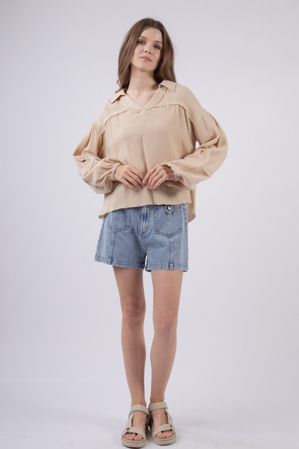 Cotton Gauze Woven Natural Top