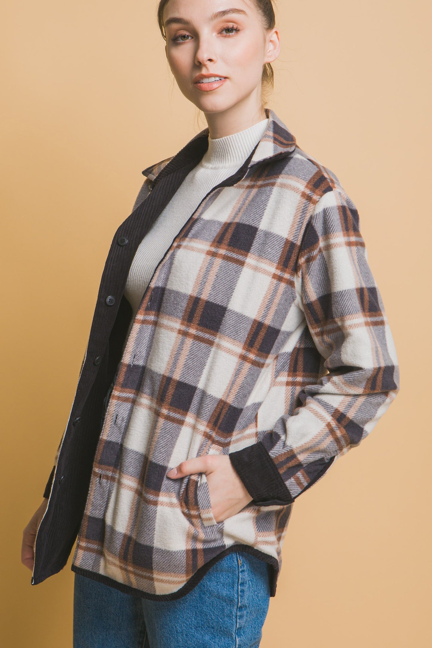 Corduroy Reversible Button Down Jacket