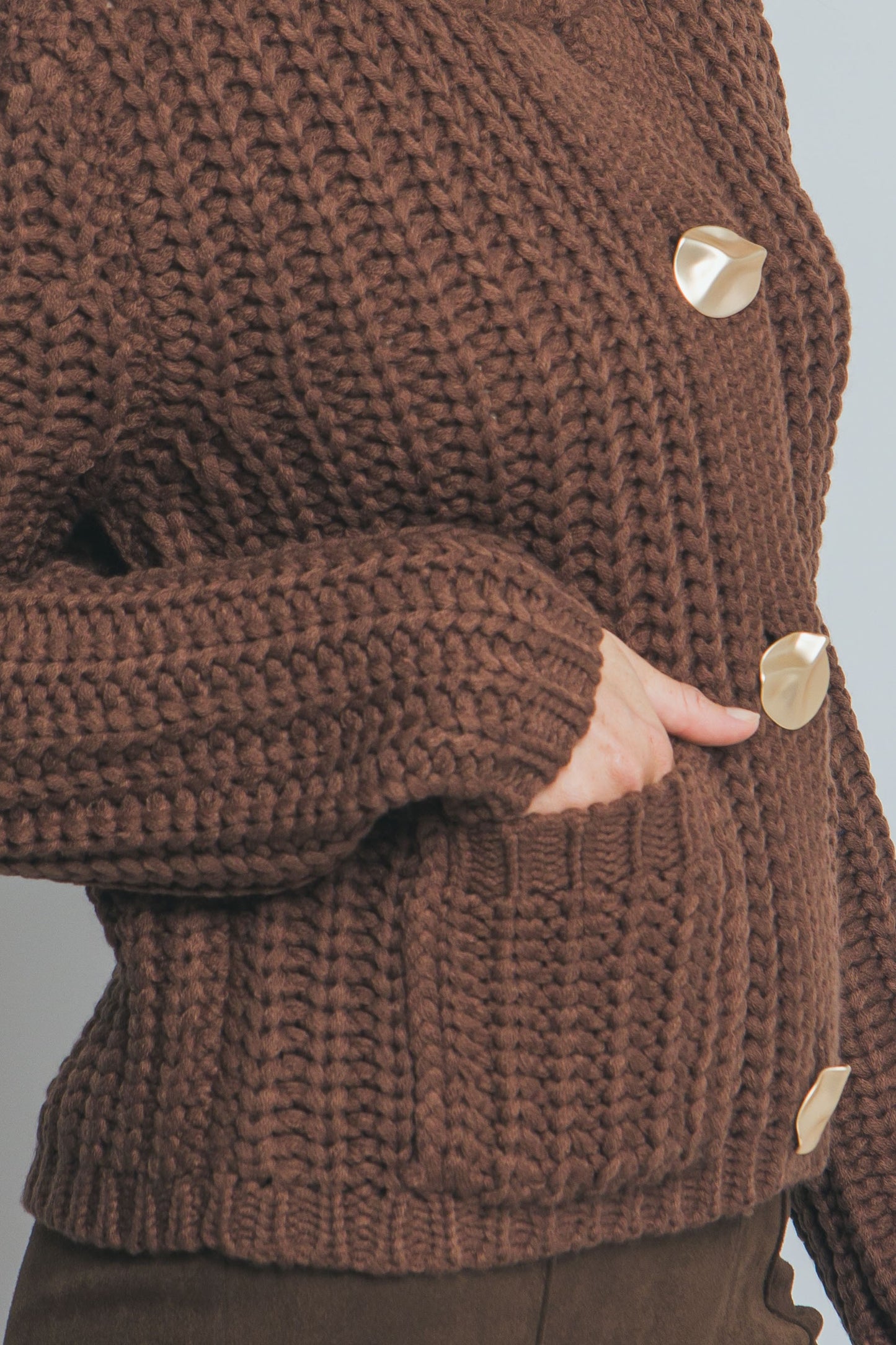 Espresso Chunky Knit Cardigan