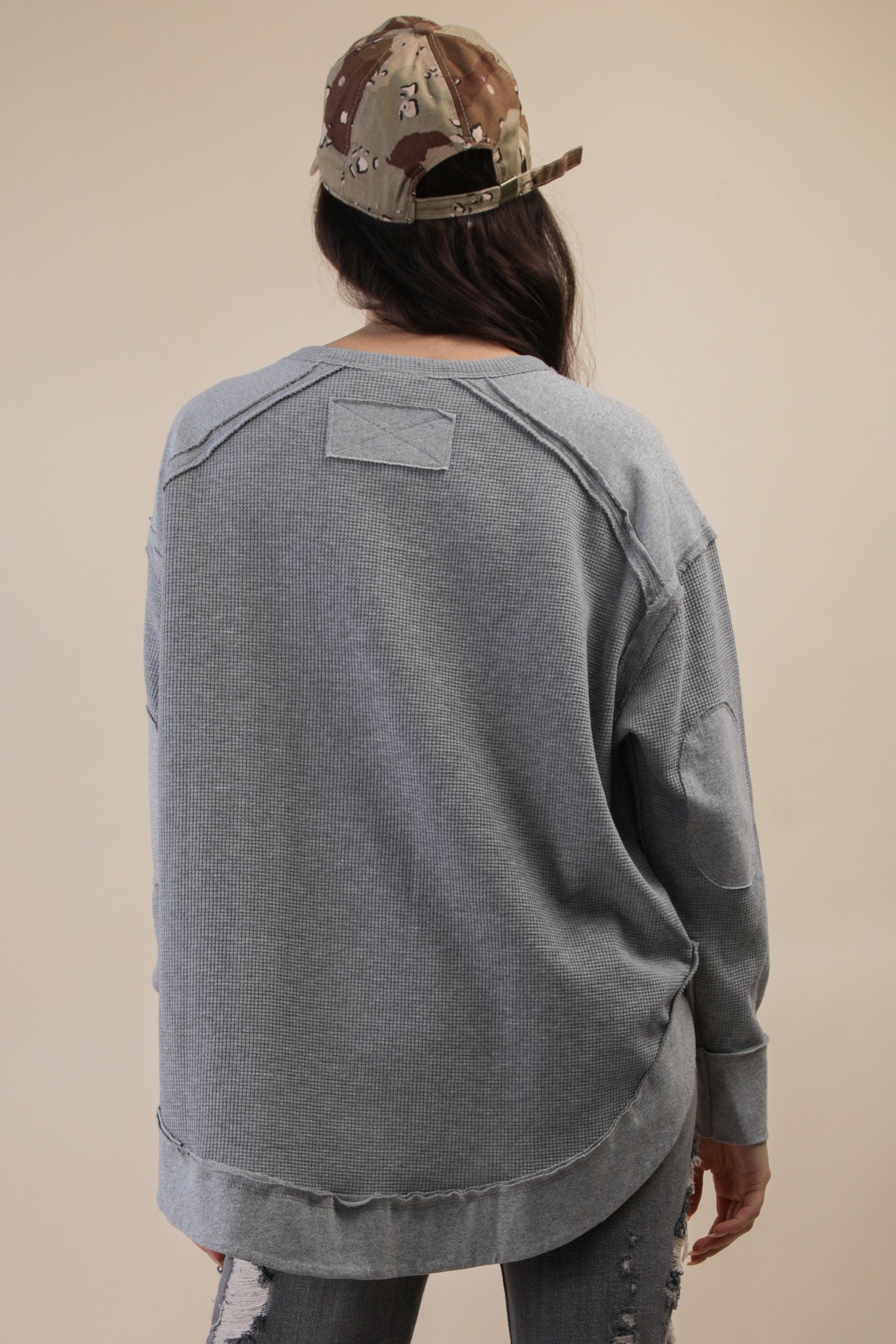 Hazel Grace H Gray Mineral Washed Top