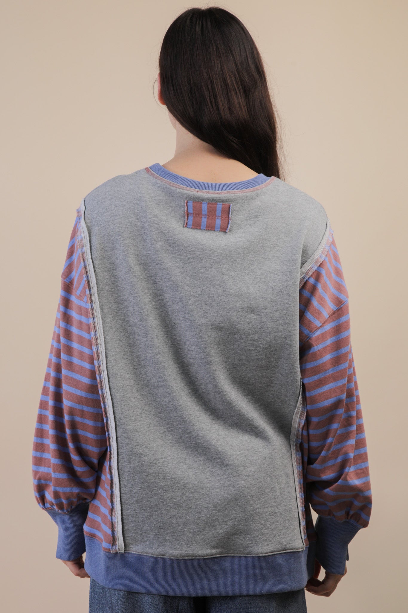 Blush Harvest Oversized Stripe Top