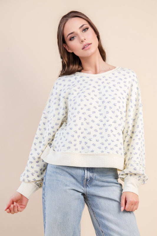 Don't make me blush floral top blue