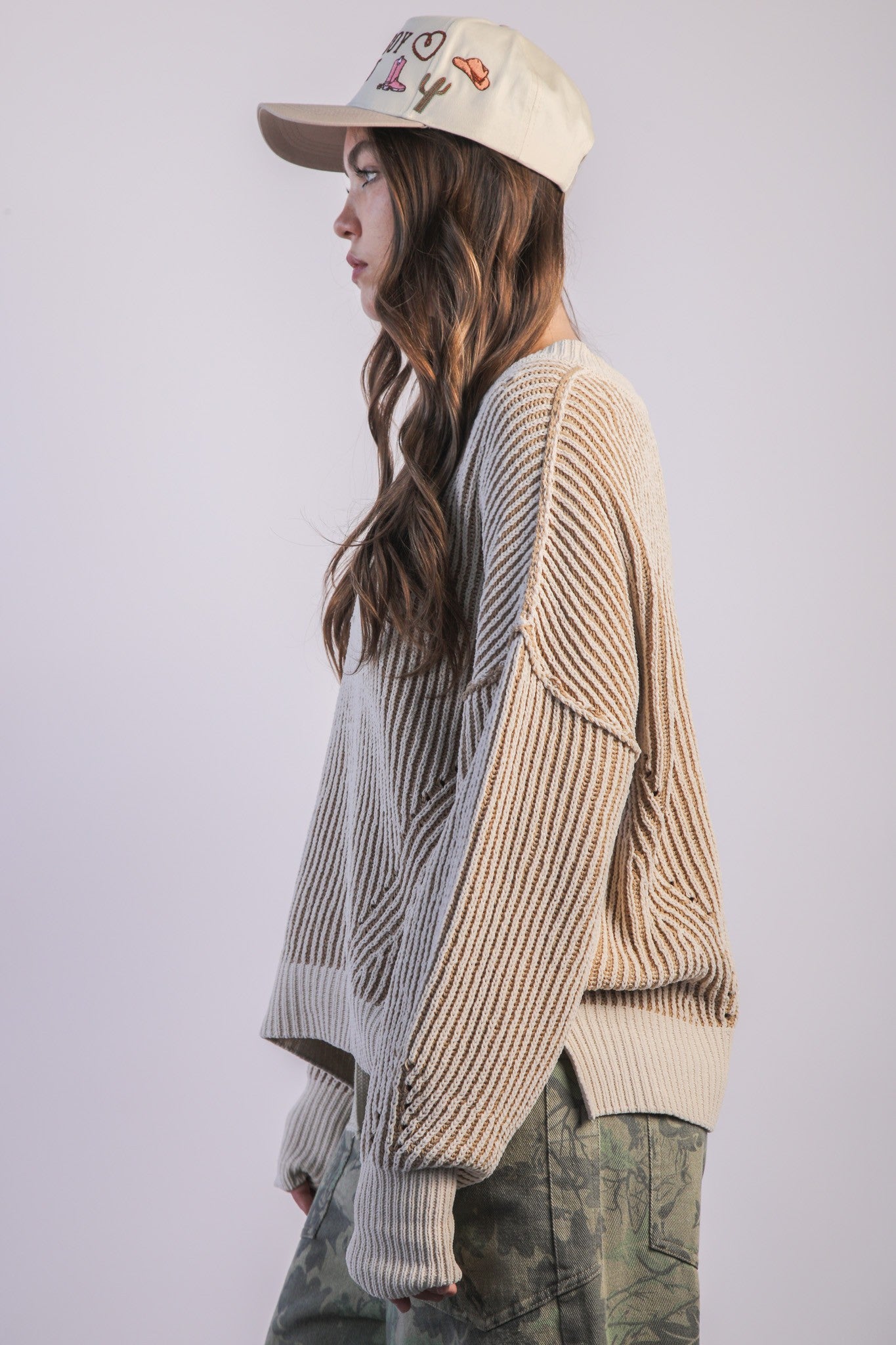Frosted Chi Two Tone Sweater Top