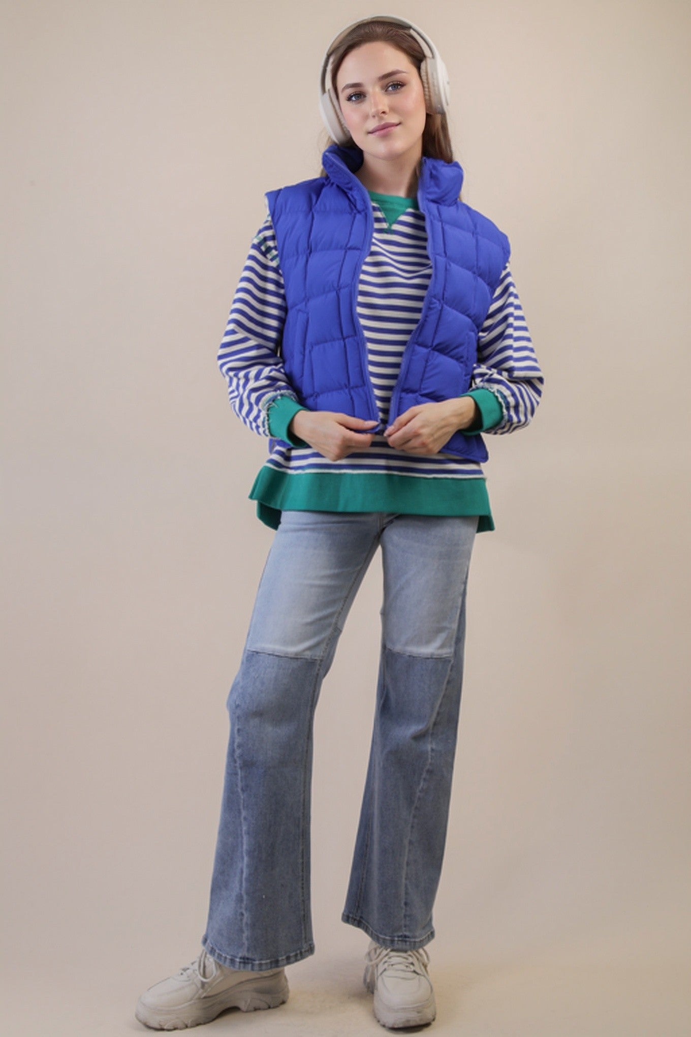 Blue Puffer Padded Warm Vest