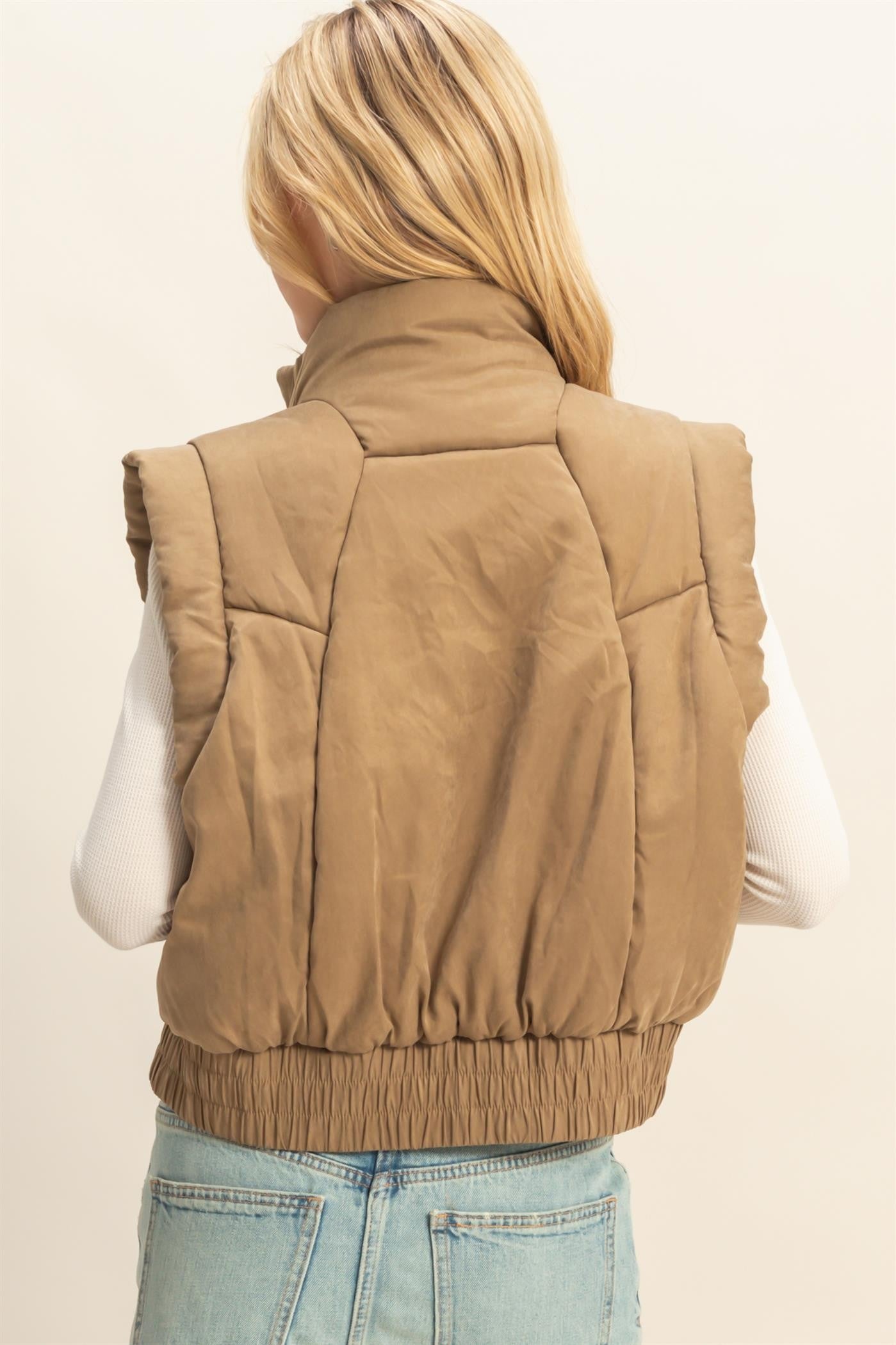 Golden Hour Puffer Beige Vest