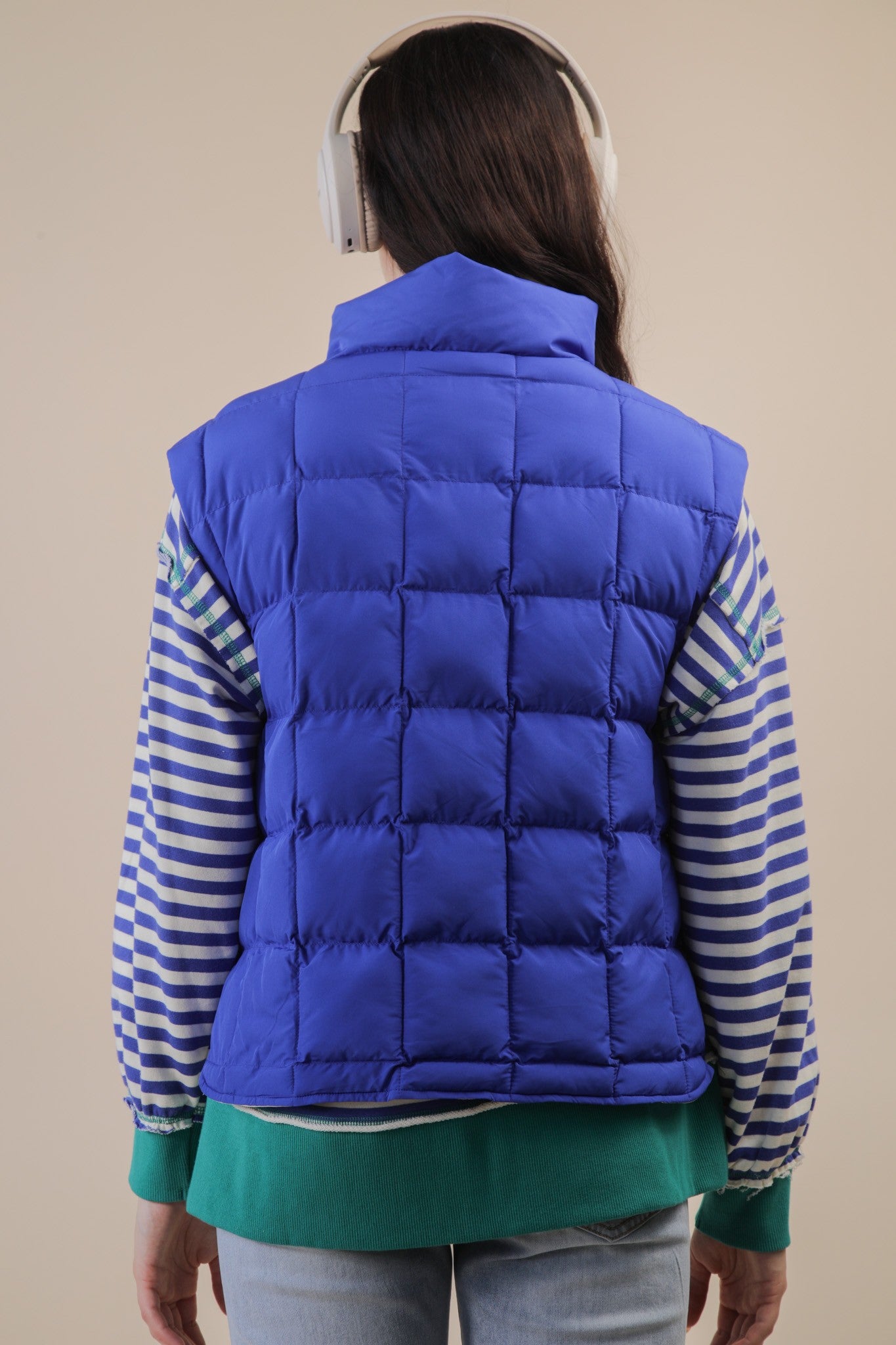 Blue Puffer Padded Warm Vest