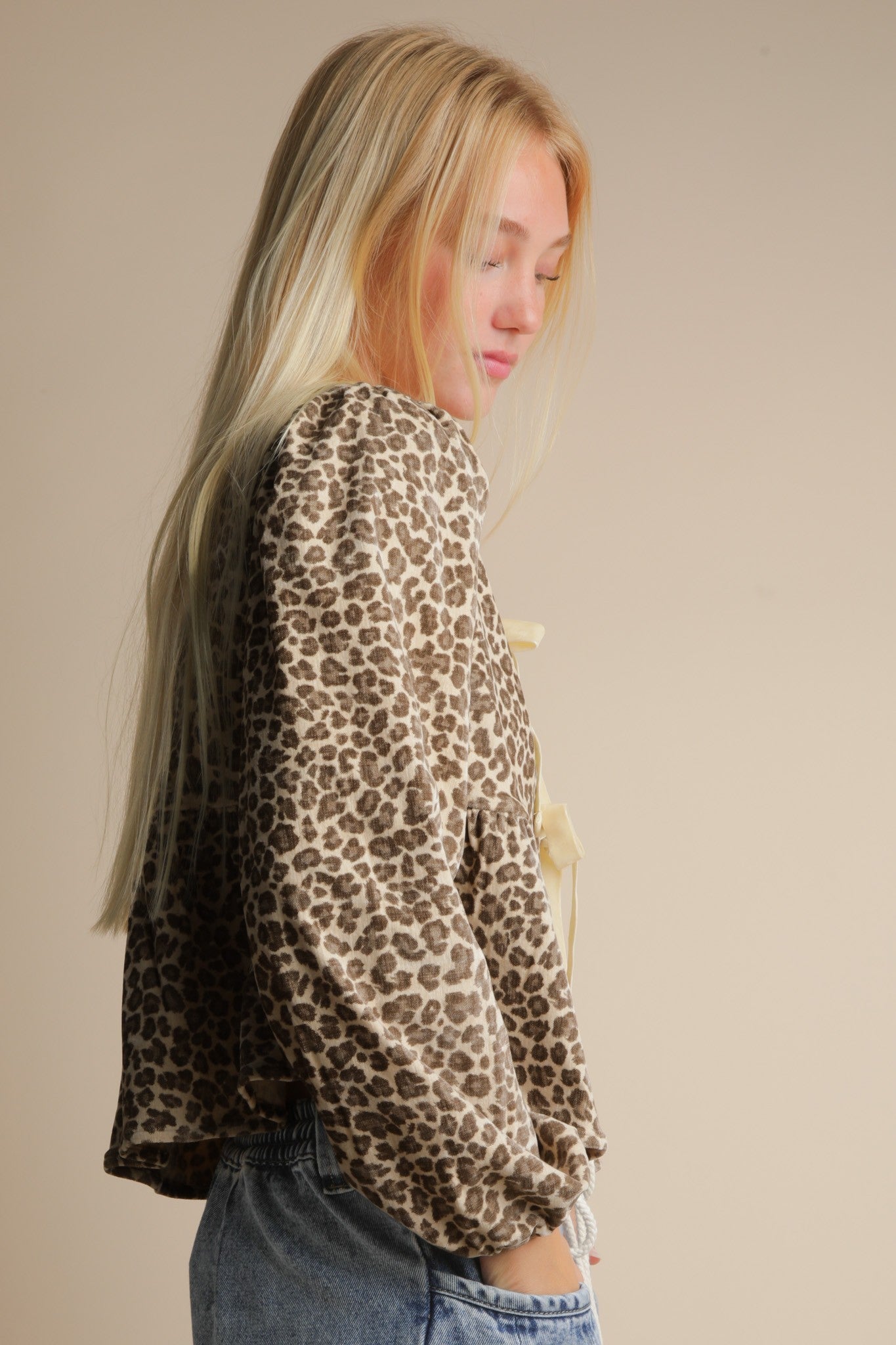 Talk Flirty Leopard Printed Tie Top