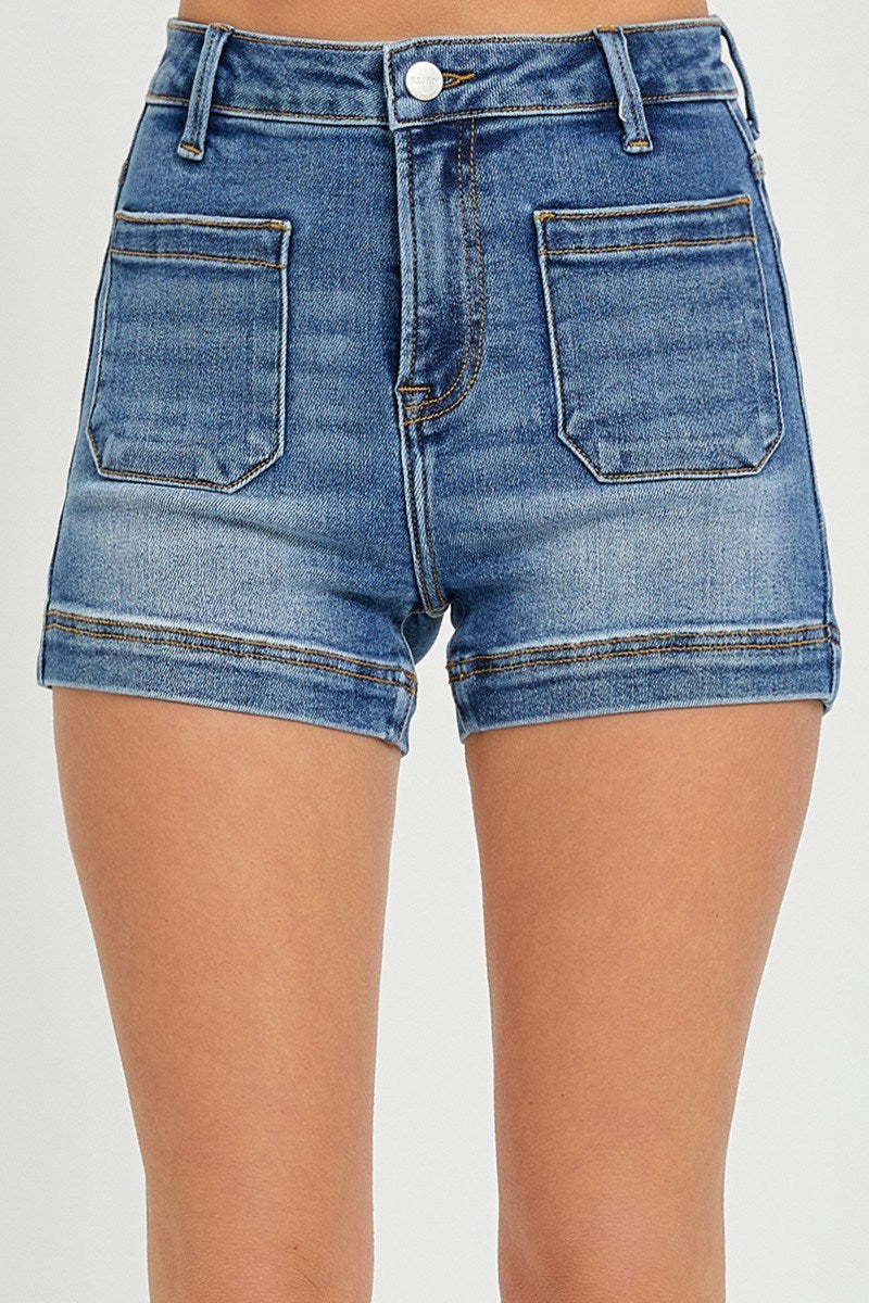 Risen High Rise Patch Pocket Light Shorts