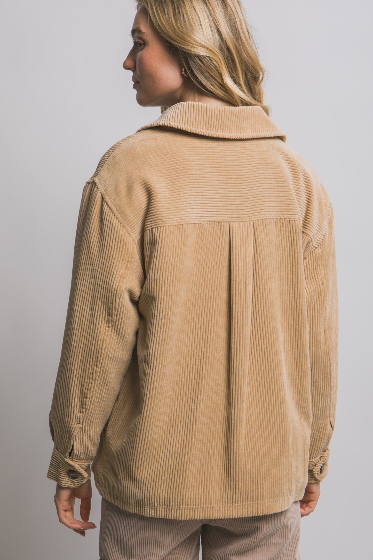 Corduroy Button up Sherpa Jacket