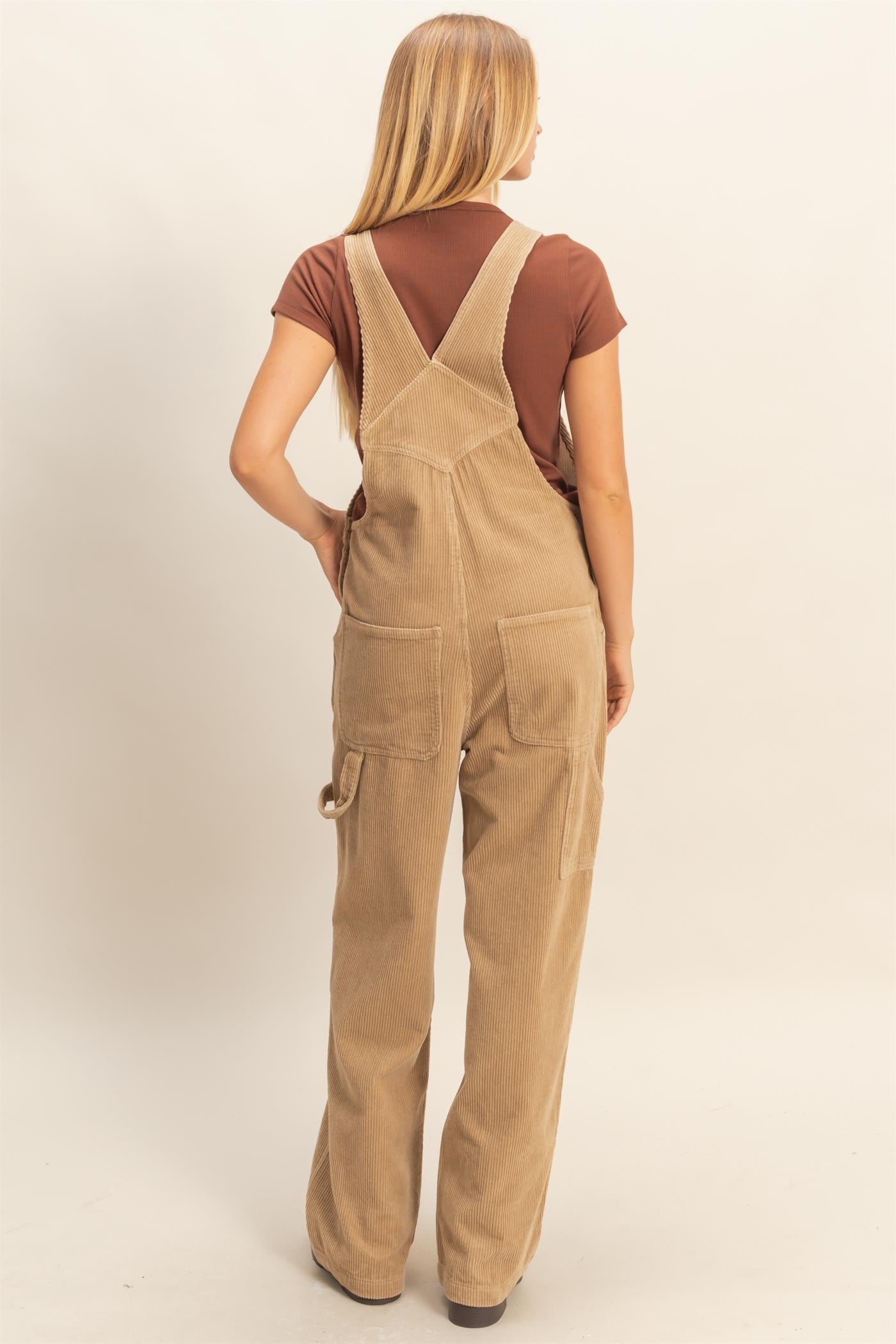 90s Girl Mineral Washed Corduroy Overall Taupe