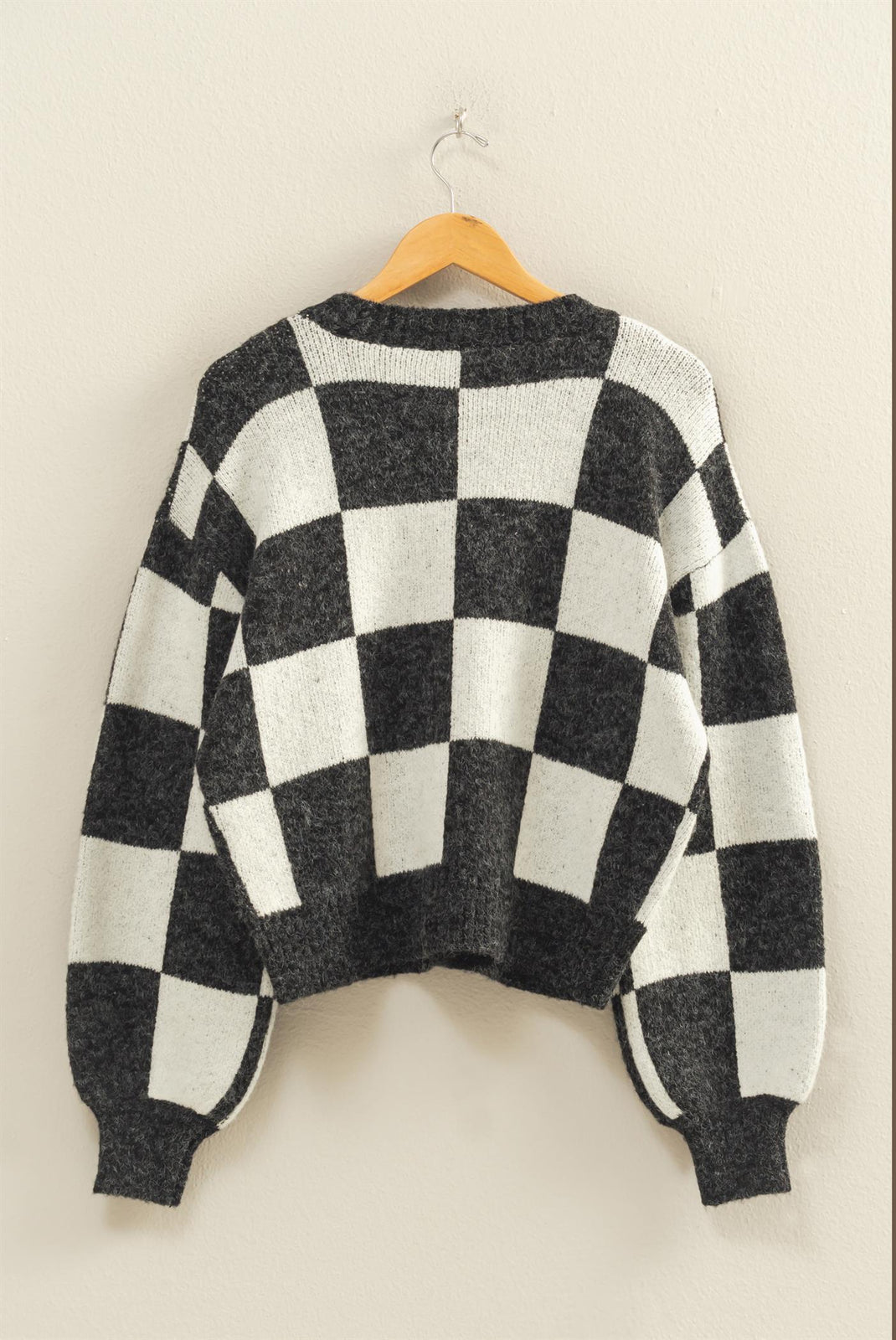 Black & White Checkered Cardigan