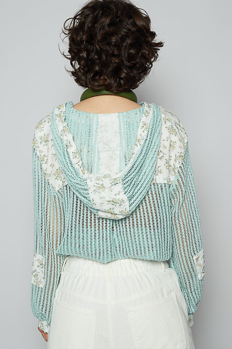Emerald Patch Vintage Washed Hoodie Jacket