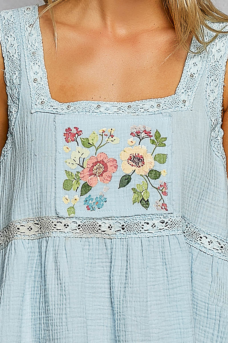 Sweet Birdie Blu Floral Tank