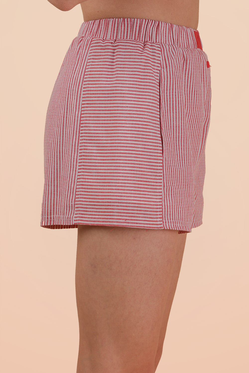 Red + White Stripe Boxer Shorts