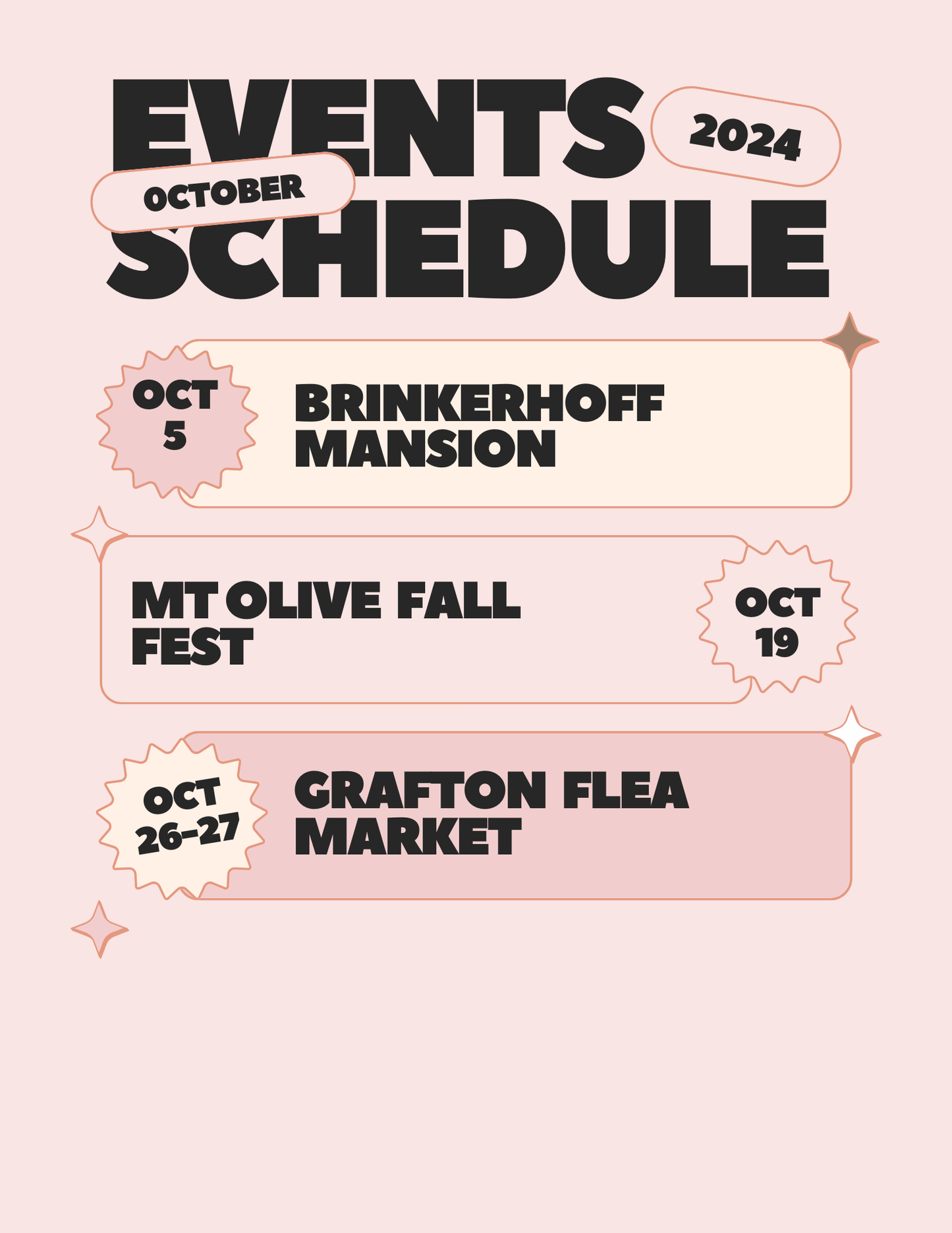 October Event Schedule