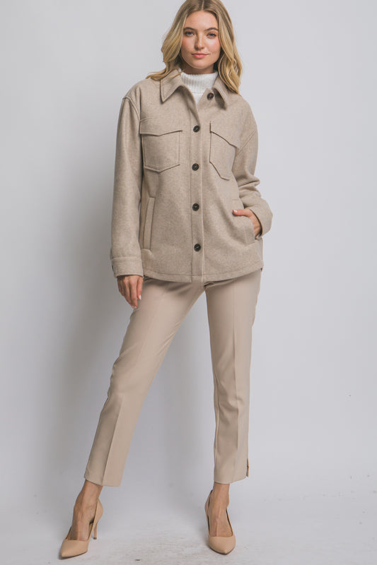 Oatmeal Fleece Shacket