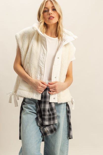 The Harper Cozy Sherpa Vest Winter White