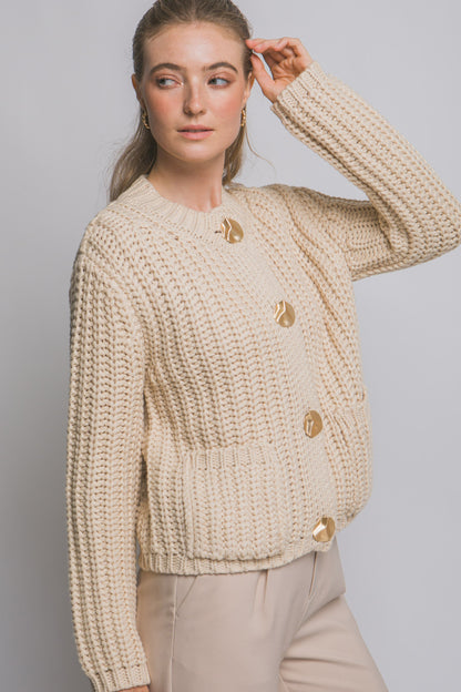Cream Chunky Knit Cardigan