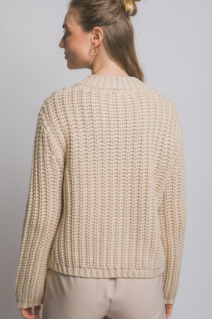 Cream Chunky Knit Cardigan