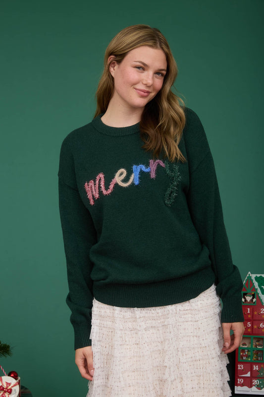 Merry Holiday Sweater Hunter Green