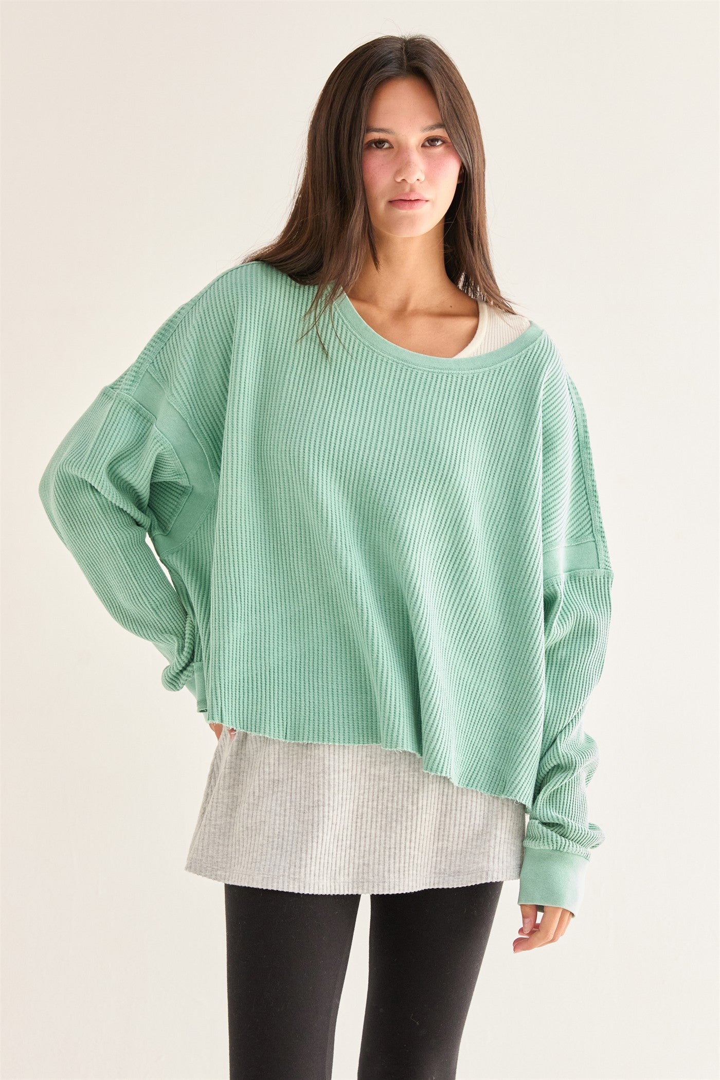 Twist of Charm Open Back Top Mint