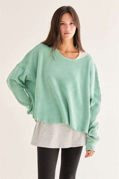 Twist of Charm Open Back Top Mint