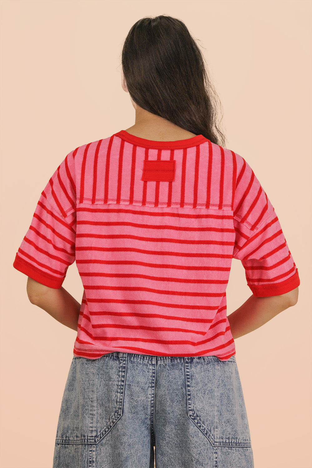 The Free & Easy Stripe Top Pink Red