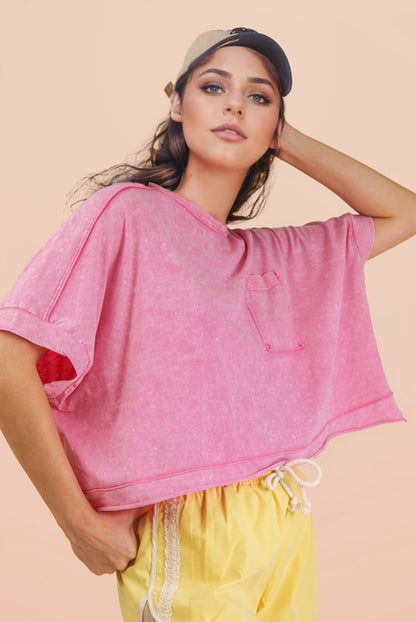 Pink Mineral Wash 90s Girl Top