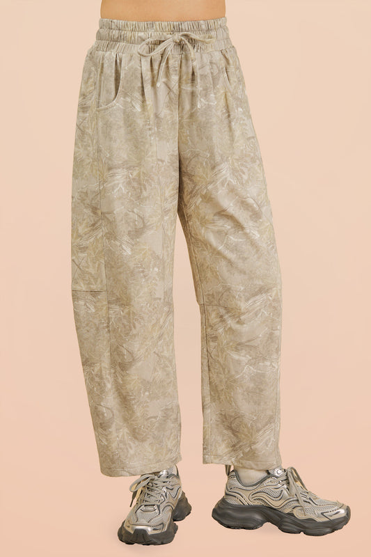 Camo Print Barrel Pants