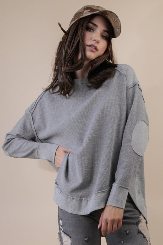 Hazel Grace H Gray Mineral Washed Top