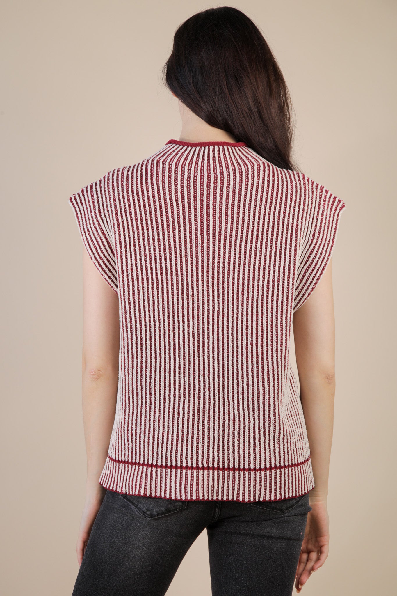 Falling For You Two Tone Ribbed Knit Sweater Vest