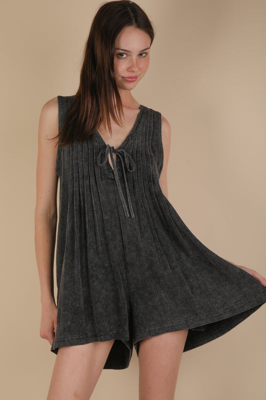 Early Autumn black mineral washed romper
