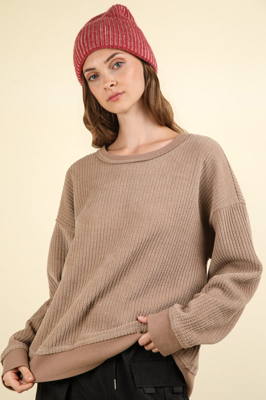 Lazy Fall Day Knit Top Mocha