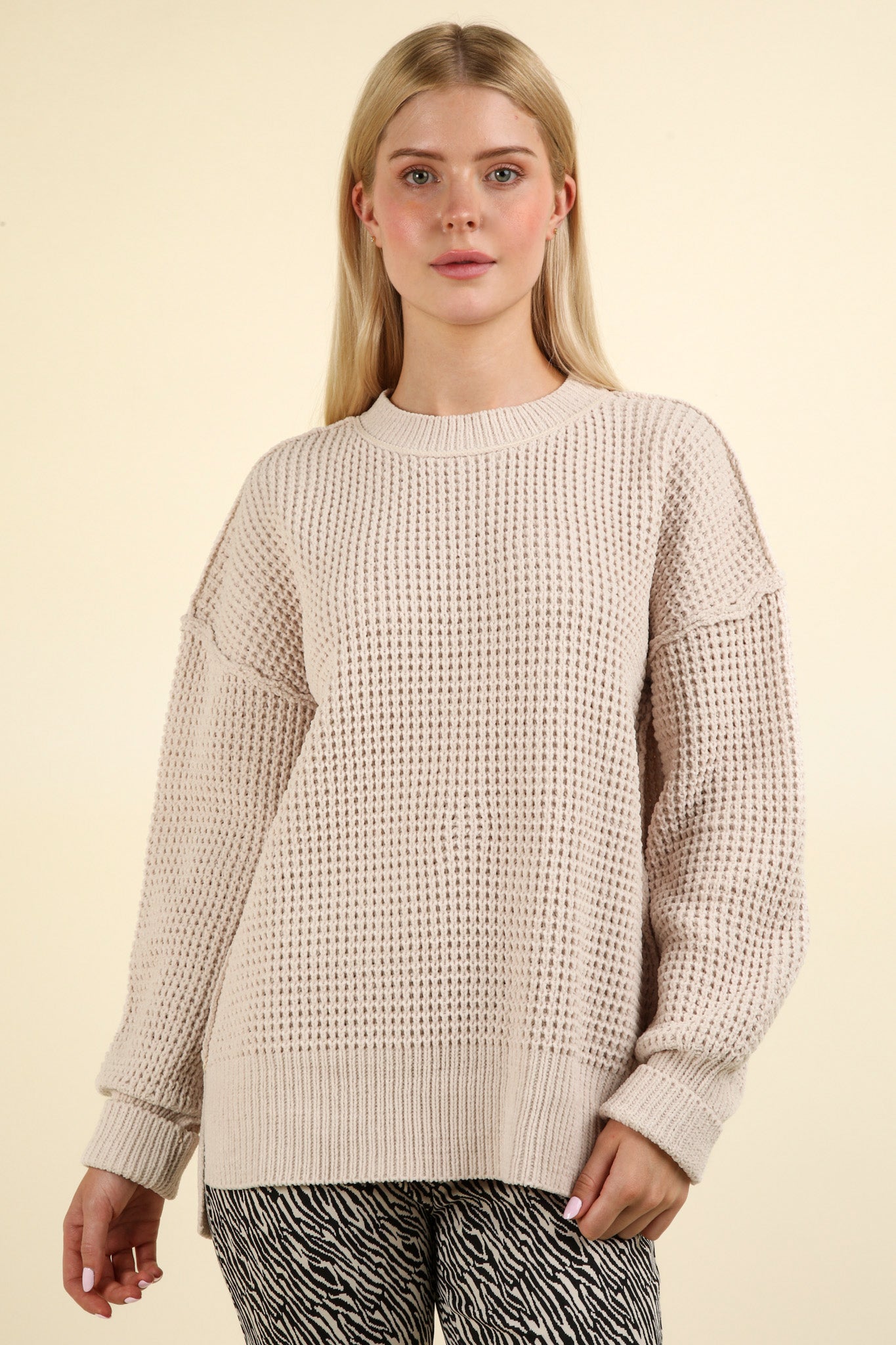 Favorite Soft Comfy Knit Sweater Cream