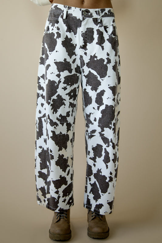 Choco Cow Barrel Pants