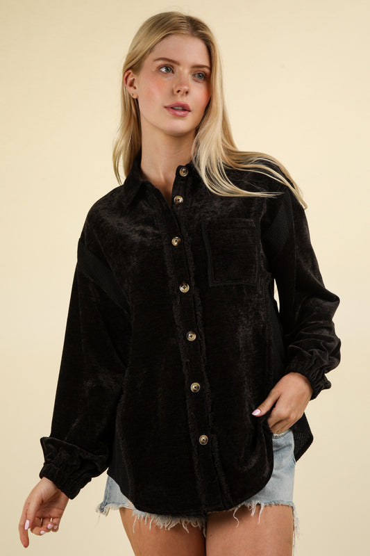 Velvet Sweetheart Cozy Shaket Black