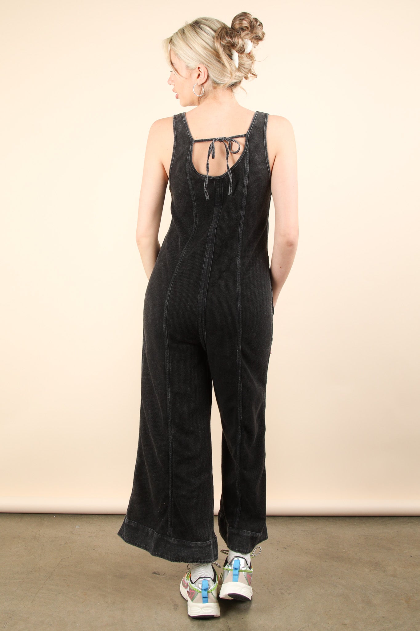 Mineral Washed Jumpsuit in Black