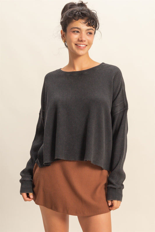 Twist of Charm Open Back Top Black