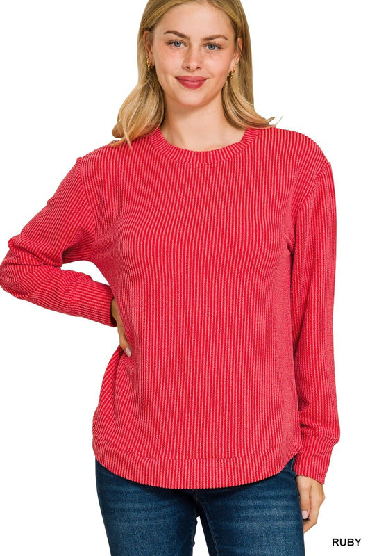 Ruby Ribbed Long Sleeve