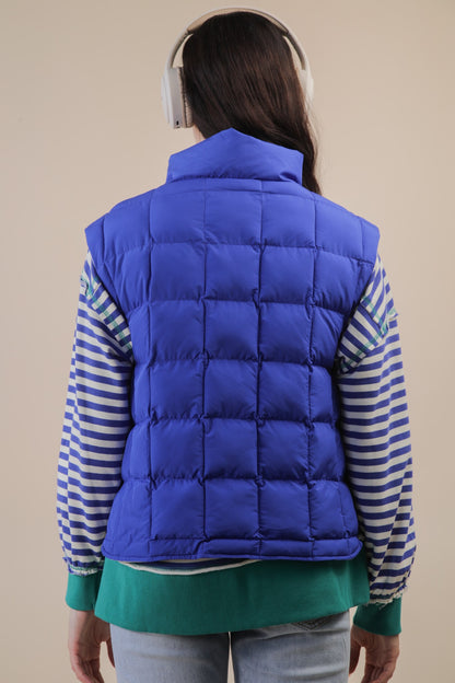 Blue Puffer Padded Warm Vest