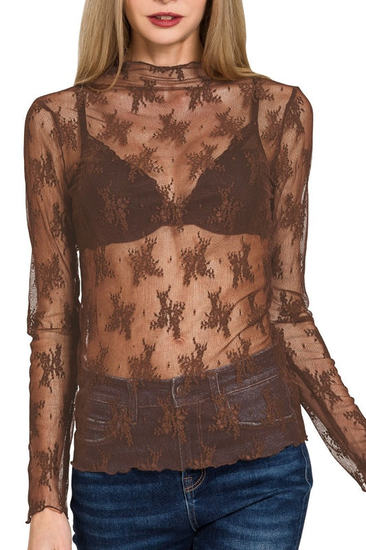Brown Lace Top