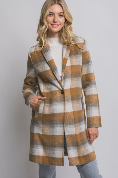 Camel Plaid Coat