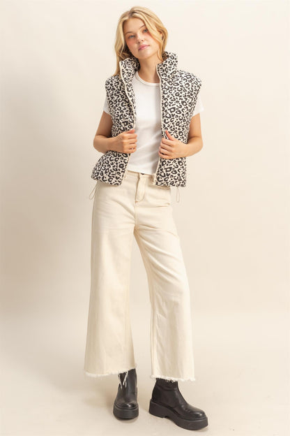 Wild at Heart Khaki Statement Puffer Vest