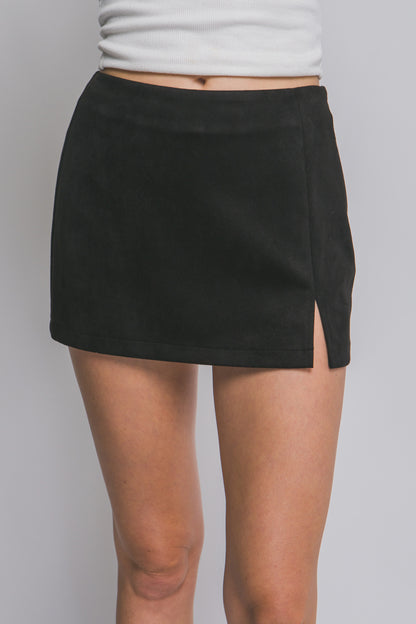 Sue Mini Skort With Side Slit Black