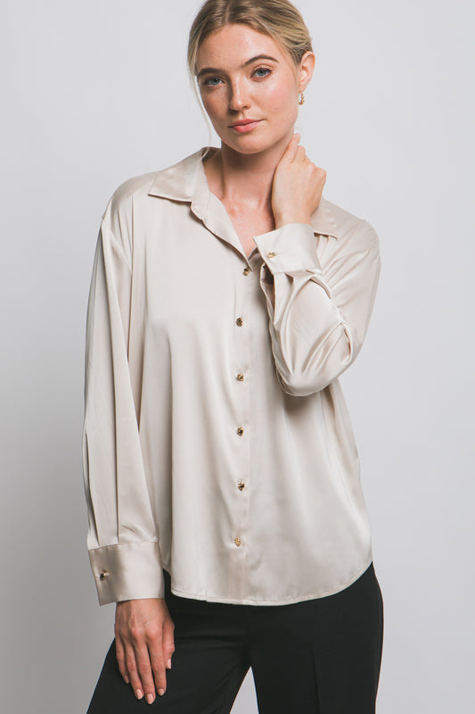 Champagne Night Silk Top