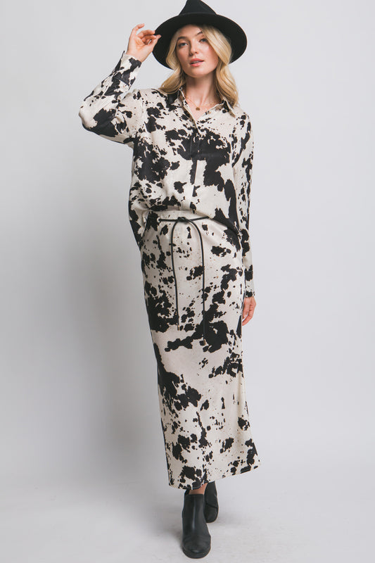 Moo-d for you cow print top