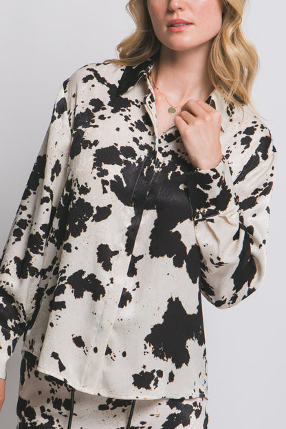Moo-d for you cow print top