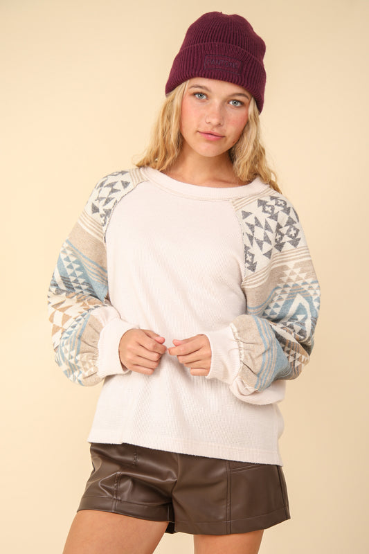 Aztec Sleeve Oversized Top