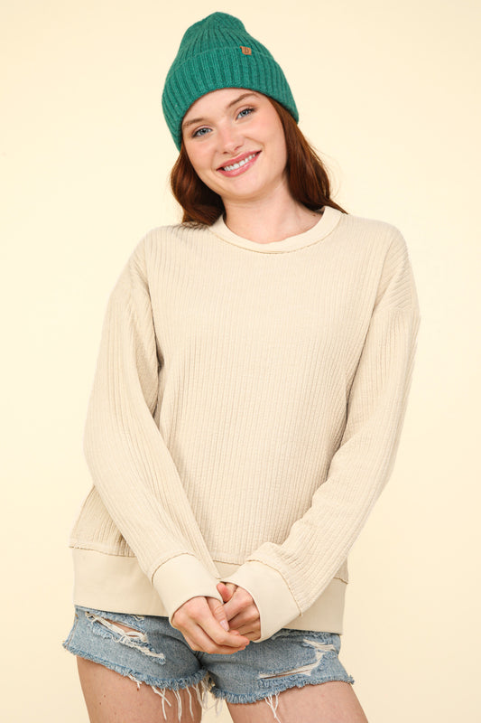 Lazy Fall Day Knit Top Cream